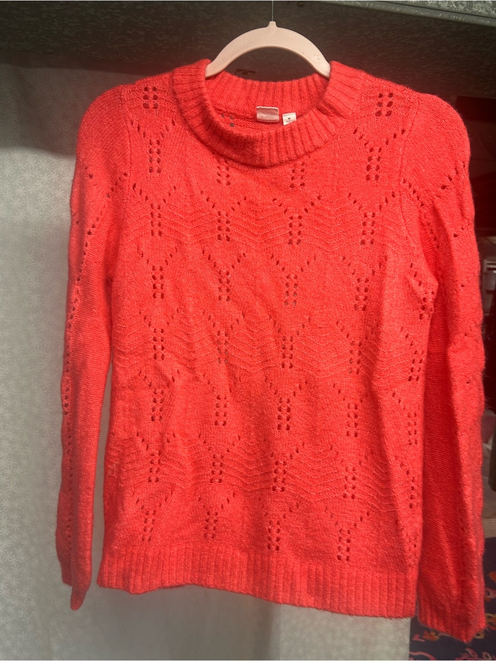 GAP Coral Pointelle Turtleneck Sweater